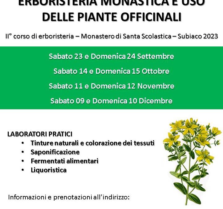 Corso di Erboristeria Monastica 2023